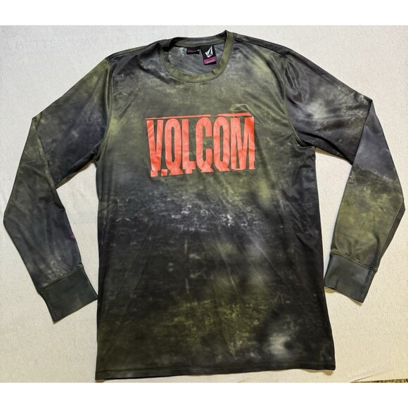 Y2K Volcom Jersey Shirt Size XL Green Graphic Diamond Grunge Skate Long Sleeve - Picture 1 of 10